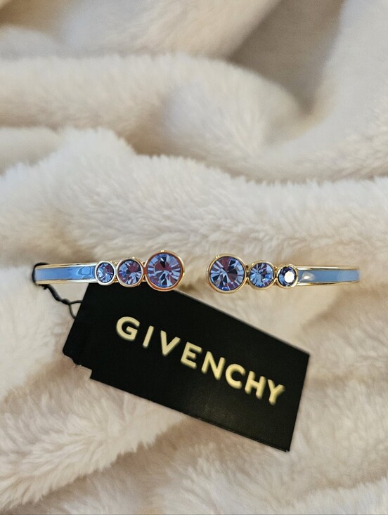 Givenchy Jewelry - Givenchy Blue Crystal & Inlay Open Bangle Bracelet, NWT